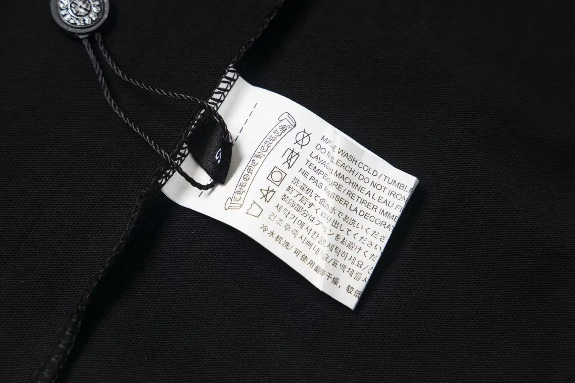 🅿️170 ChromeHearts/Chrome Hearts 25ss printed necklace round neck Original fabric Official same style Short-sleeved T-shirt Customized 260g vat-dyed fabric Very comfortable to the touch Latest brick cabinet synchronization for spring and summer Fashionable and individual Super versatile and good-looking Very suitable for both men and women A must-have item Hang tag Collar label Washed wheat Complete with three standards Color: Black White Size: XS-L